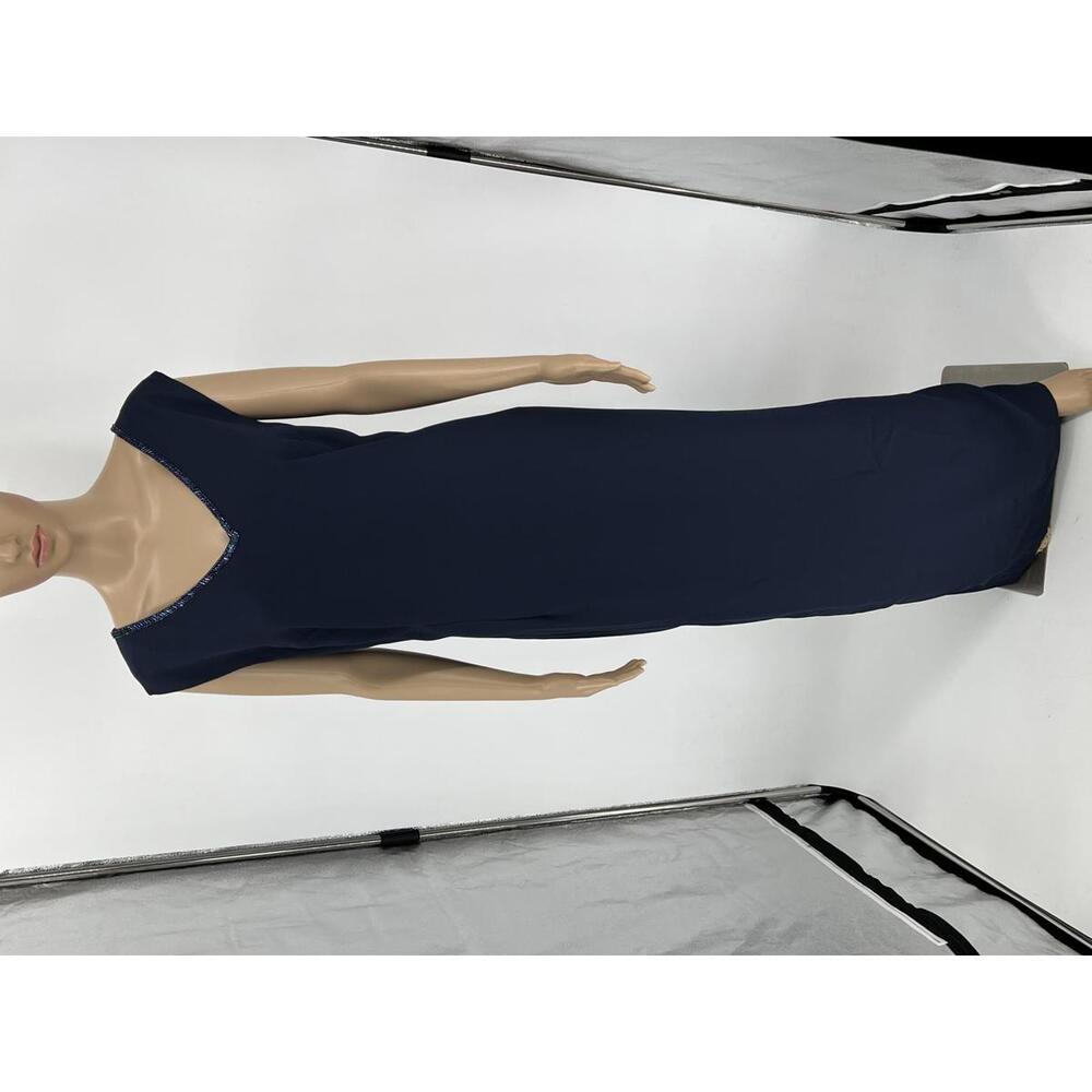 Karen Miller Dress 22W Navy‎ Relaxed Fit Vintage Beaded